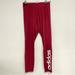 Adidas Pants & Jumpsuits | Adidas Red Logo Print High Rose Leggings S | Color: Red | Size: S