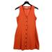 Madewell Dresses | Madewell Small Button Down Mini A-Line Sleeveless Dress Orange V-Neck | Color: Orange | Size: S