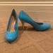 Jessica Simpson Shoes | Blue Jessica Simpson Pumps With A Silver Heel. Worn Once! Size 9 | Color: Blue/Silver | Size: 9