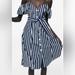 Zara Dresses | New Zara Sundress Cotton Striped Navy Blue White Romper Dress Xs Nwt! | Color: Blue | Size: Xs