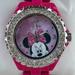Disney Accessories | Disney Minnie Mouse Wristwatch Pink Tone Metal Band Analog Quartz Wrist Watch | Color: Pink | Size: Os