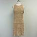 Zara Dresses | New Zara Dress Beige Crochet Design With Slip Never Worn | Color: Tan | Size: M