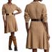 Polo By Ralph Lauren Dresses | New Polo Ralph Lauren Cable Knit Polo Sweater Dress | Color: Brown/Tan | Size: M
