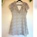 Madewell Dresses | Madewell Floral Silk Dress, Ruffle Neck, Size 8 | Color: Blue/White | Size: 8