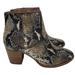 Madewell Shoes | Flash Sale New Madewell The Rosie Green/ Black Snakeskin Print Leather Booties | Color: Black/Green | Size: 6.5