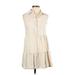 Jessica Simpson Casual Dress - A-Line High Neck Sleeveless: Tan Solid Dresses - Women's Size X-Small