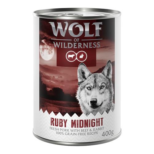 Wolf of Wilderness Adult - mit frischem rotem Fleisch 6 x 400 g Ruby Midnight: Schwein, Rind und...