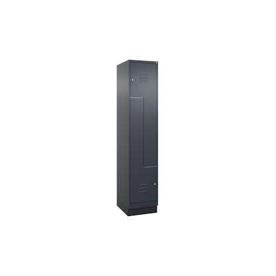 C+P Z-Spind Classic PLUS, Sockel, 2 Abteile, HxBxT 195x40x50cm, Zylinderschloss, Anthrazit von PROREGAL Image
