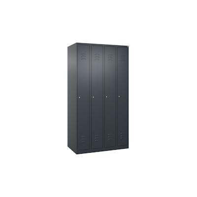 C+P Spind Classic PLUS, 4 Abteile, HxBxT 185x100x50cm, Zylinderschloss, Anthrazit von PROREGAL Image