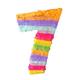 Number 7 Rainbow Pinata for Birthday Party, Mexican Fiesta, Cinco de Mayo Celebrations (Small, 16.5 x 11 x 4 In)