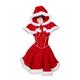 MEOWCOS Women Corset Dress Cute Princess Tube Top Tights Corset and Skirt Set with Cape and Stockings Red