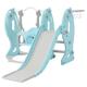 BTM 4-in-1 Multifunctional Toddler Slide with Swing Set, Kids Slide with Swing, Climber and Basketball Hoop, Large Toddler Slide for Indoor & Outdoor, Dolphin Pattern