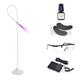 UV Led Light Eyelash Extension System LED Eyelash Lamp, UV Glue, 50 Eye Patch + Goggles, Glue Cured in 1-3 Seconds, with Foot Pedal | Adjustable Spot Size | Power Plug for UK