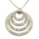 Personalised With Up To 15 Names or Dates 9ct White Gold 4 Disc Family Pendant With 18" (46cm) 1.1mm Curb Chain In Presentation Gift Box