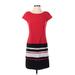 Laundry by Design Casual Dress - Shift: Red Stripes Dresses - Women's Size 2