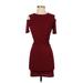 Topshop Casual Dress - Bodycon: Burgundy Solid Dresses - Women's Size 2