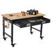 WFX Utility™ 48" W Manufactured Wood Top Height-Adjustable Workbench w/ Wheels Manufactured Wood in Black/Brown | 48 W x 24 D in | Wayfair