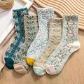 Chaussettes rétro Harajuku pour femmes à la mode style palais imprimé ethnique mignon trois