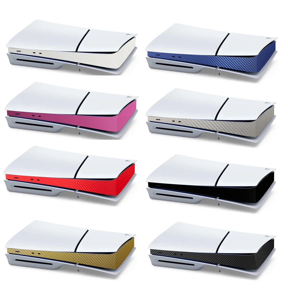 Autocollant de couverture de peau en Fiber de carbone pour Console mince Sony PS5, décalcomanies de Center hôte, accessoires de Console de jeu