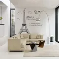 Papier peint romantique avec belle vue de la France Paris Tour Eiffel Stickers muraux Art Decor