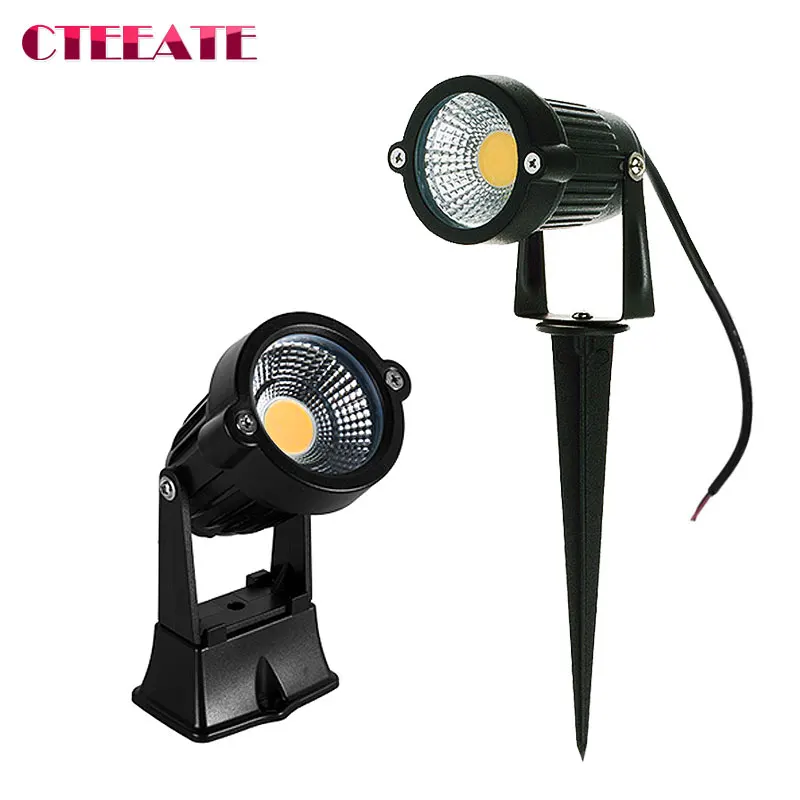 LED COB éclairage de jardin 5W 7W 10W 15W lampe de pelouse extérieure à pointe éclairage étanche projecteurs de chemin de jardin AC110V 220V DC12V 24V