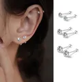 Boucles d'oreilles à vis en argent regardé 925 pour femmes et hommes bijoux de piercing d'oreille