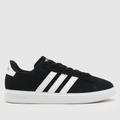 adidas grand court 2.0 suede trainers in black & white