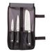 Barfly M21910 4 Piece Starter Knife Set w/ Heavy-Duty Storage Roll, Black