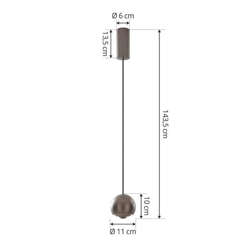 Lucande LED-Hängelampe Varineth, nickelfarben, Alu, Ø 11 cm