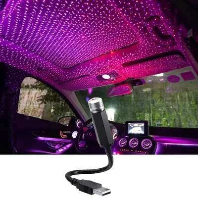 LED Auto Dach Stern Nachtlicht Projektor Atmosphäre Galaxy Lampe USB Dekorativ Einstellbar für Auto Dach Zimmer Decke Dekoration
