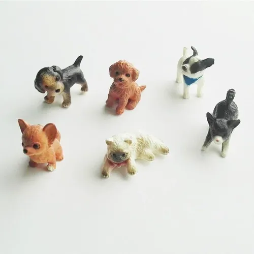 1:12 6pcs Skala Simulation Katze und Hund Puppenhaus Miniatur modell Puppenhaus Dekoration Puppen
