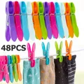 48 pezzi mollette per vestiti calzini clip per biancheria intima linea di lavaggio presa forte antivento spille per bucato clip per alimenti per la casa mollette in plastica