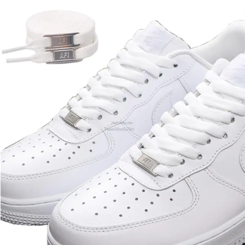 Neue AF1-Schnürsenkel-Kombination, weiße flache Schnürsenkel und Schuhdekoration, Anzug-Sneaker-Schnürsenkel, modisches Air Force One-Schuhzubehör Image