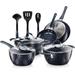 Cookware Home Kitchen Ware Pots & Pan Set with Saucepan, Frying Pans, Cooking Pots, Lids, 11 Pcs