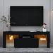 Entertainment Center TV Stand, TV Stand for TVs Up to 55", Modern Media Console with Built-in LED Lights, for Lving Room,Bedroom