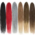 Capelli sintetici crespi ricci onda all'uncinetto 34 pollici morbidi capelli lunghi trecce ricci
