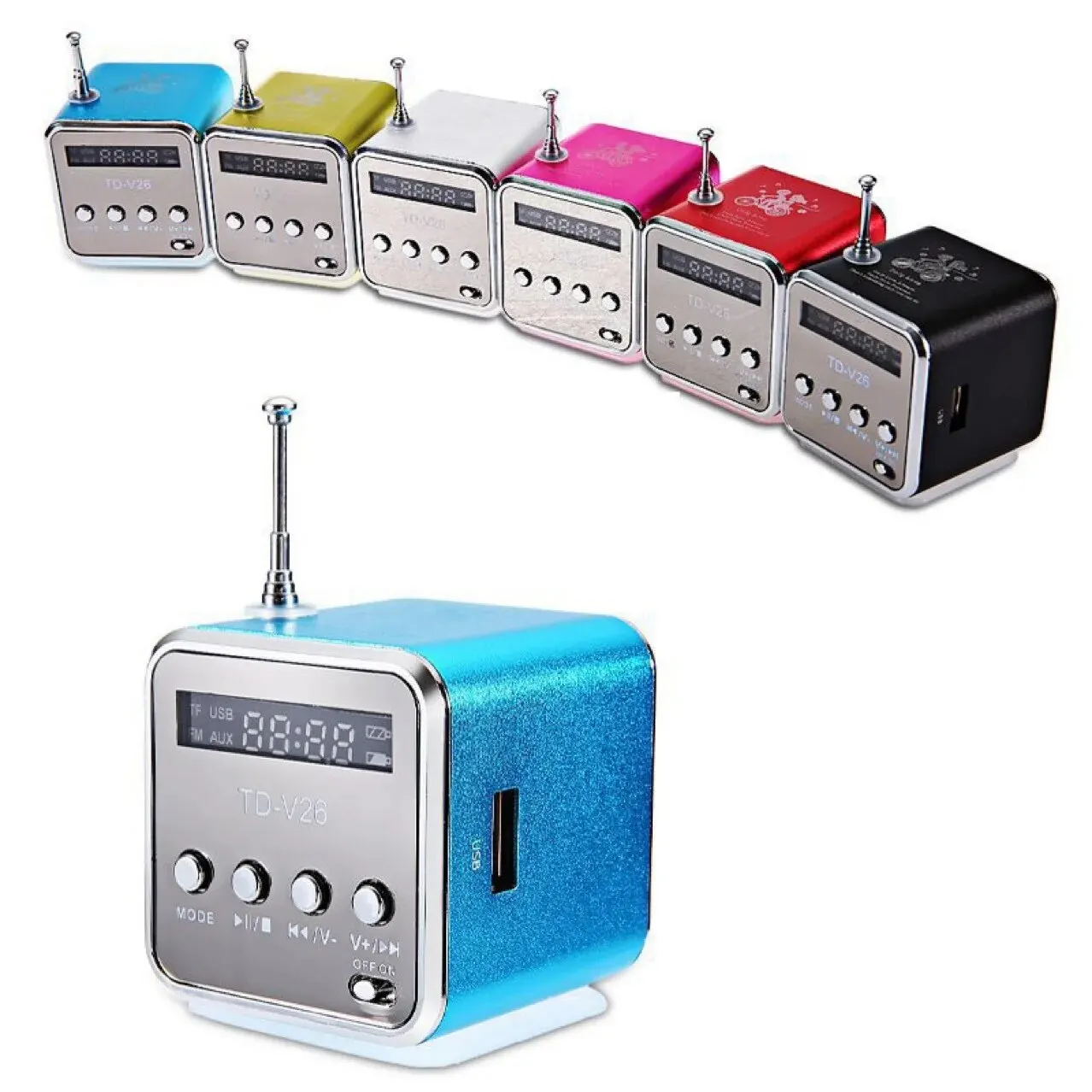 Wiederaufladbares tragbares Radio FM tragbares Miniradio Mini High Bluetooth Portable Voice Geeignet für Computer-Handy MP3-Musik Image