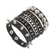 Braccialetto Punk moda anni '80 per uomo donna cinturino in pelle Goth con braccialetti con borchie