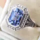 Huitan Temperament elegante blaue cz Ringe für Dame Eheringe Luxus ringe funkelnden Jubiläum