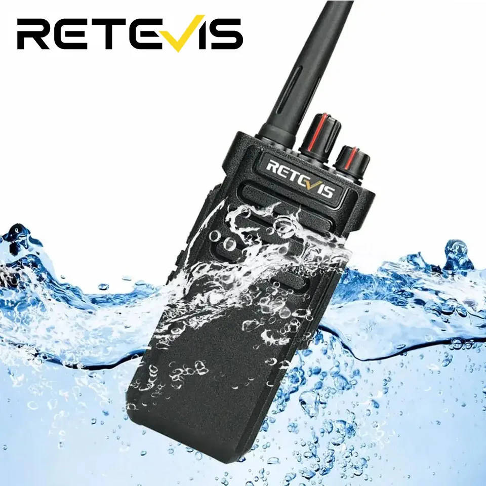 Retevis RT29 10 W Walkie-Talkie, große Reichweite, 3–5 km, leistungsstark, IP67, wasserdicht, VHF oder UHF, 1 Stück oder 2 Stück, langlebige Zwei-Wege-Radiosender Image