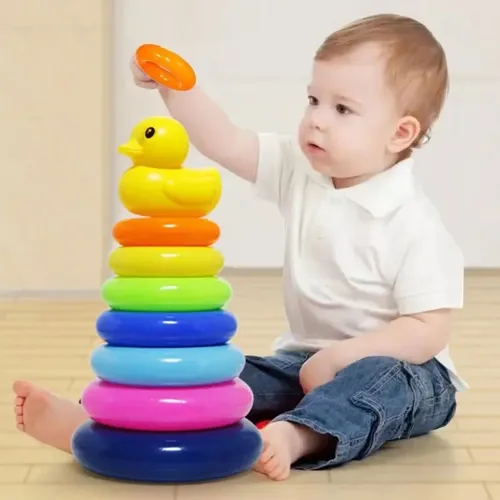 Baby Puzzle Entwicklung Regenbogen Turm Nesting Spielzeug 0-3 Jahre alt Baby Tumbler Spielzeug