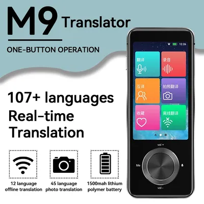 2023 neueste m9 Instant Voice Translator tragbare Sprach übersetzer in Echtzeit Smart Translator unterstützt 12 Offline-Sprachen Image