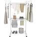 Folding Drying Rack 3 Tier Stainless Steel Laundry Drying Rack with Two Side Wings