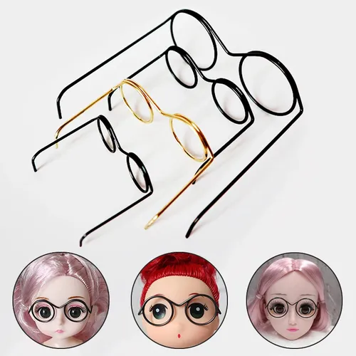1Pcs Kleine Mode Niedlichen Puppen Runde Brille Brillen Mini Spielzeug Brillen Puppe Zubehör Plüsch