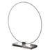 Sine 21 Inch Table Lamp, Modern Circle Ring LED, Sleek Silver Metal Base