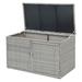 BULYAXIA PE Wicker Storage Box - Outdoor 88 Gallon 2-Tier Deck Box for Patio Furniture Toys Storage w/ Lid & Front Doors All Weather Rattan Storage Bin for Backyard Garden Poolside Porch (Grey)