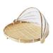 Trjgtas Hand-Woven Food Tent Basket Tray Fruit Vegetable Bread Storage Basket Simple Atmosphere Outdoor Picnic Mesh Net Cover