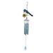 Bird Wind Chime Fluorescent Endothermic Glowing Ball Metal Bell Aluminum Tube Ornament Wrought Iron Outside Luminous Wind Chime Hanging Pendant Garden Decor-Blue L