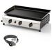 25.6 Inch 3 Burner BBQ Gas Grill Griddle Stainless Steel Portable Detachable 30 000 BTU Table Top Propane Grill Patio Garden Barbecue Grill with Two Side Table for Outdoor Cooking Camping