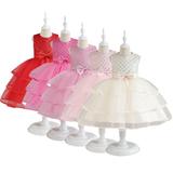 Esaierr 2-10Y Girls Sleeveless Princess Dresses Evening Dress for Baby Kids Flower Girl Dresses for Wedding Dresses Ball Gown Toddler Formal Dress Little Kids Ruffles Lace Wedding Dresses